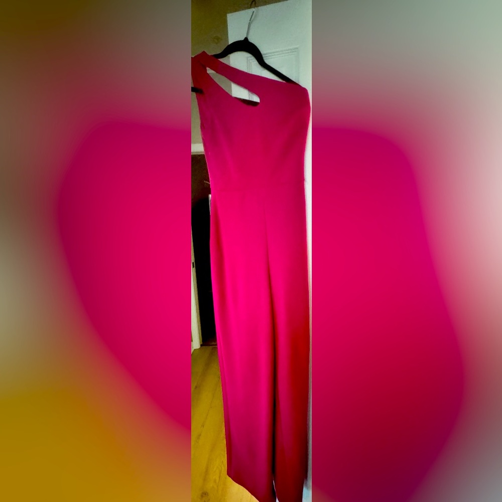 Never-worn with tags Fuschia Pink one shoulder jumpsuit